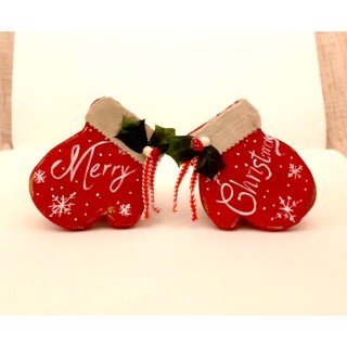 Ξύλινα χριστουγεννιάτικα γάντια Merry Christmas 9x10cm