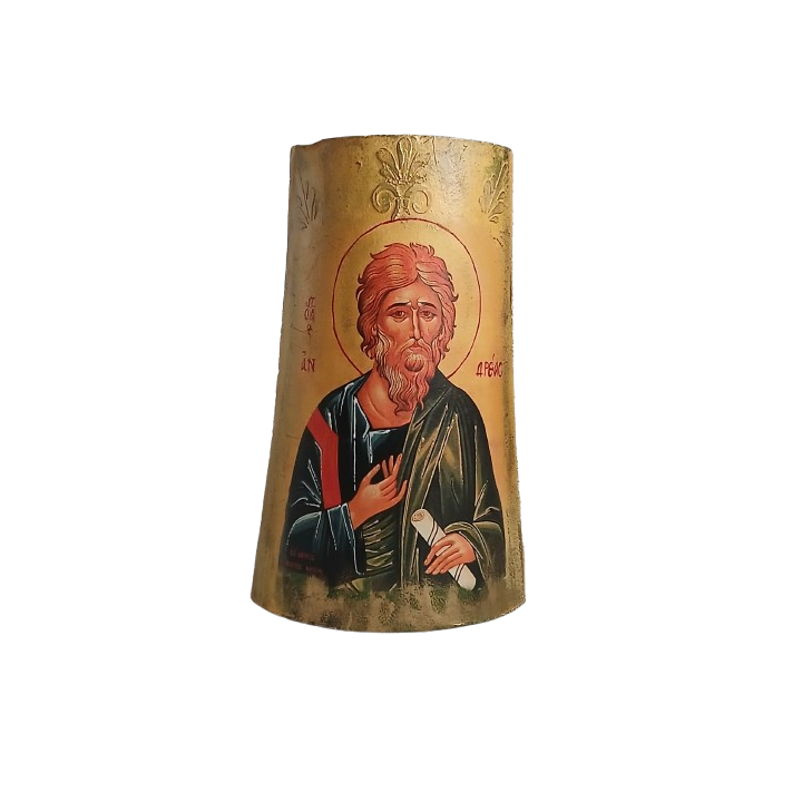 Εικόνα Άγιος Ανδρέας σε κεραμίδι (24x22cm) ή φυσικό ξύλο