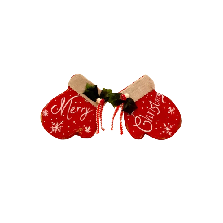 Χριστουγεννιάτικο Στολίδι Ξύλινα Γάντια – Merry Christmas | Woodsy